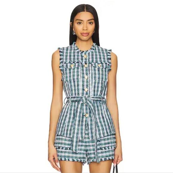 NWT$365 Cinq a Sept Matilda Tweed Reenee Vest Blazer in Navy Multi Sz XS - Picture 7 of 16